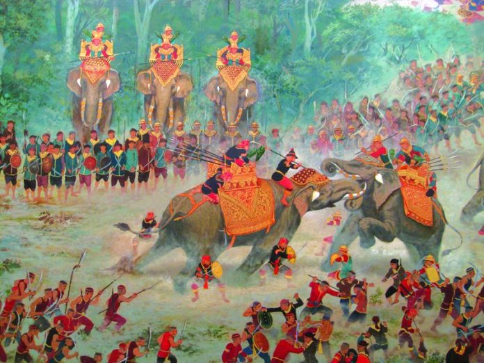 สมเด็จพระนเรศวรมหาราช ยุทธหัตถี การชนช้าง สงคราม ไทย กับ พม่า