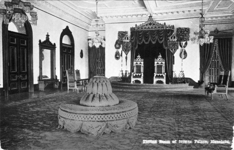 ท้องพระโรง ใน พระราชวังอิโอลานี ฮาวาย