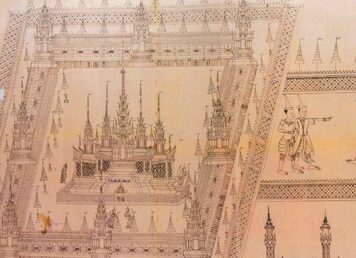 ภาพลายเส้น เมรุ เมรุเผาศพ งานพระเมรุ สมเด็จพระเพทราชา