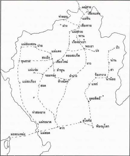 แผนที่ แสดง เส้นทาง วัวต่าง