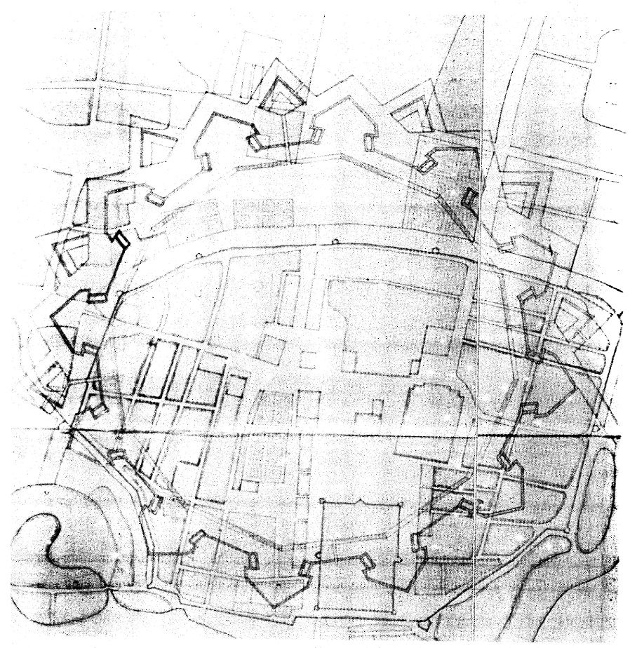 แผนผัง ป้อม เมือง ลพบุรี วาดโดย เดอ ลา มาร์ ชาว ฝรั่งเศส