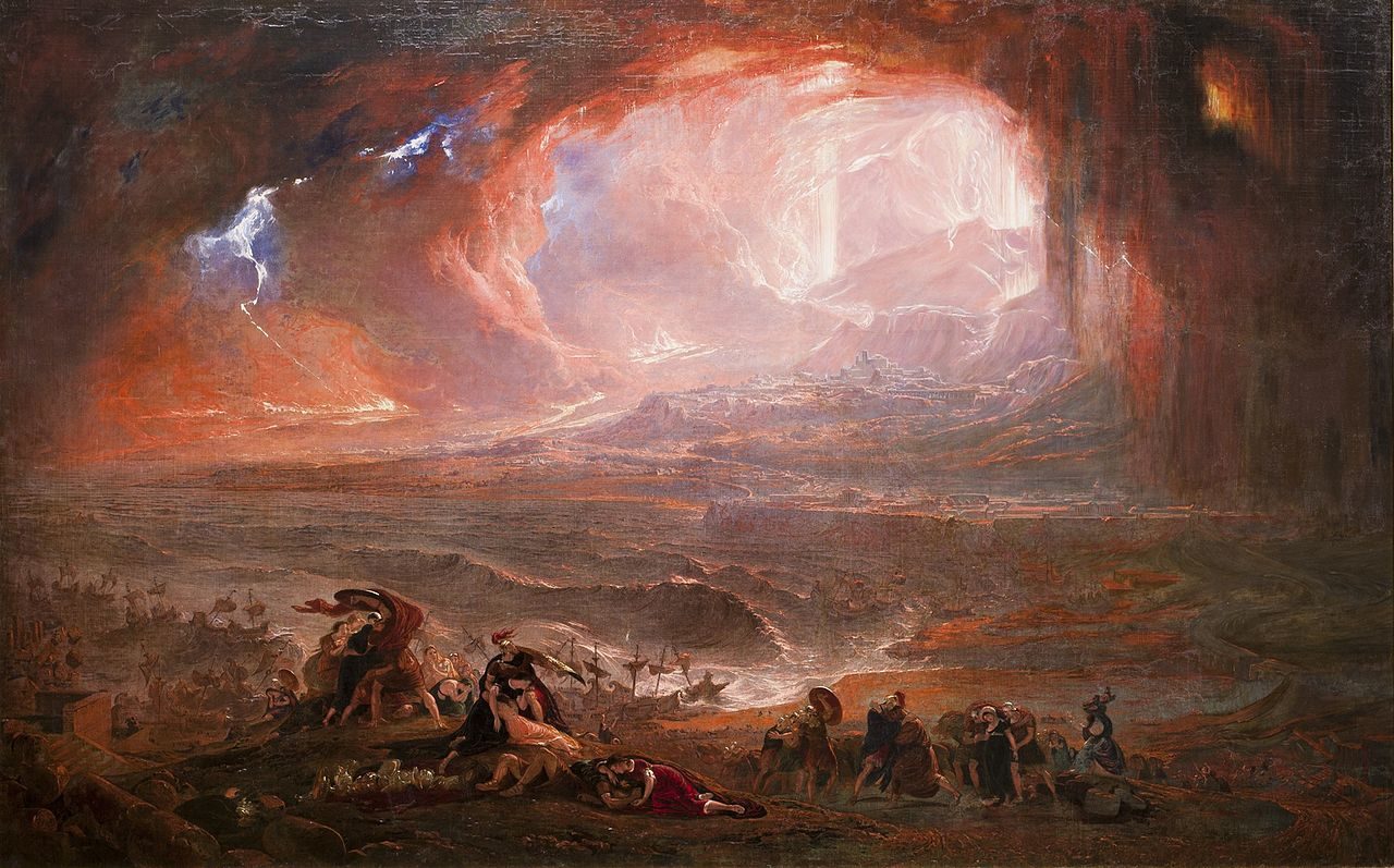 ภาพวาด ภูเขาไฟวิซุเวียส ระเบิด ทำลายเมือง ปอมเปอี