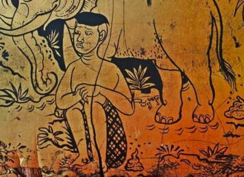 ภาพเขียน ลายรดน้ำ ขี้ วัดพิชยญาติการาม