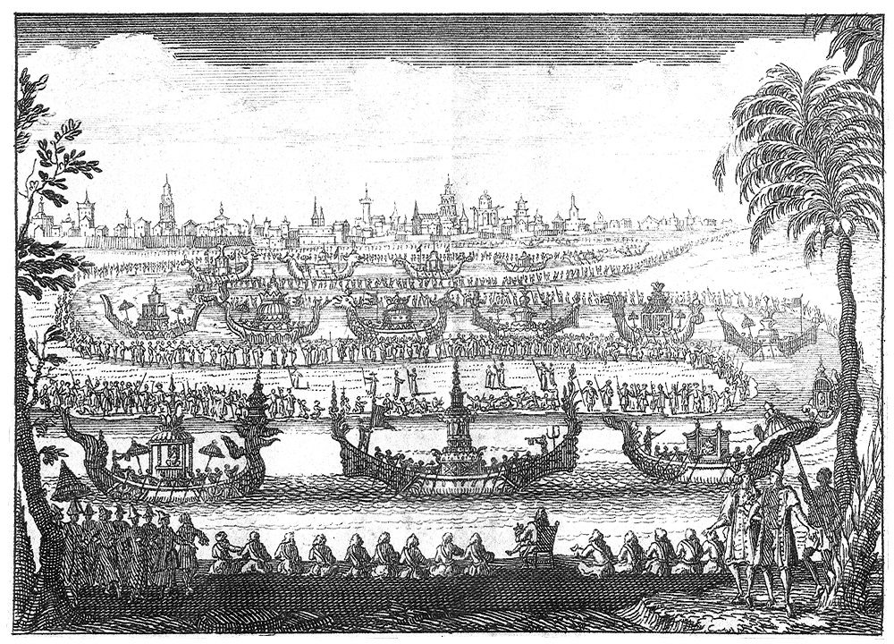 กระบวนเรือพยุหยาตราทางชลมารค ภาพเขียนของชาวต่างชาติ