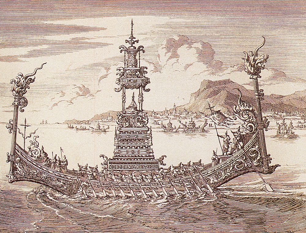 เรือพระที่นั่งในกรุงสยาม ภาพเขียนของชาวต่างชาติ