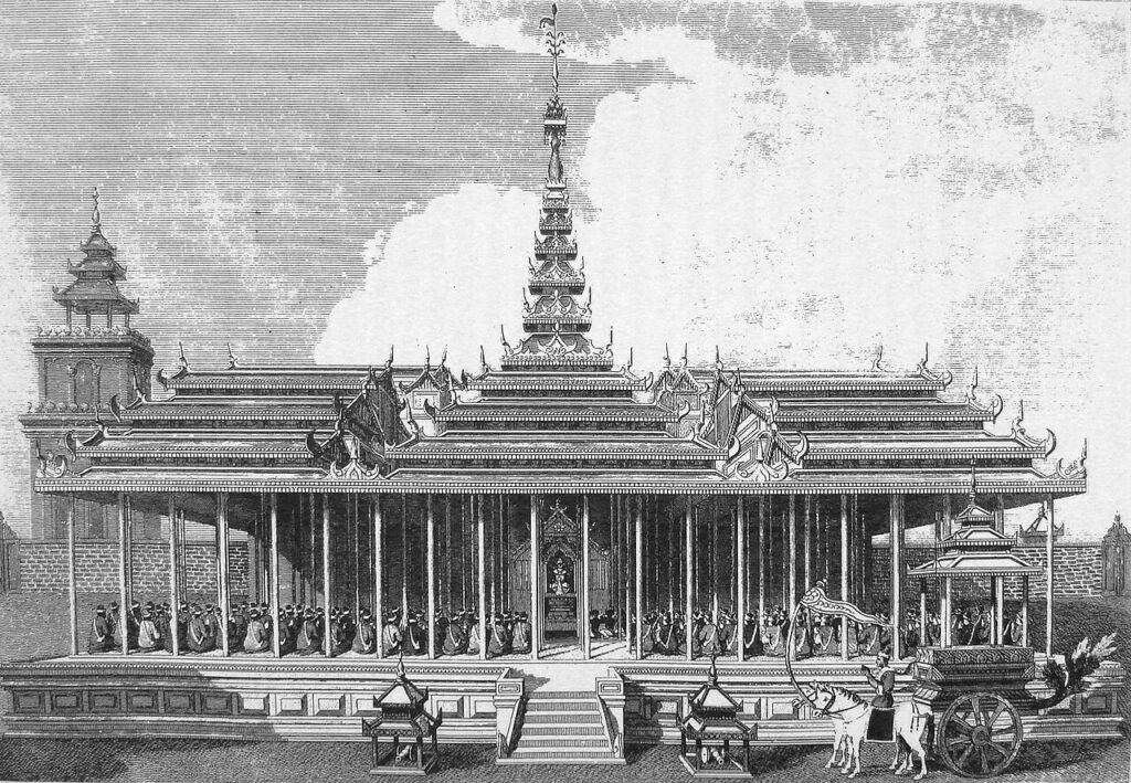 พระราชวังที่กรุงอมปุระ เมืองหลวงเก่าของราชวงศ์คองบองก่อนย้ายไปที่กรุงมัณฑะเลย์