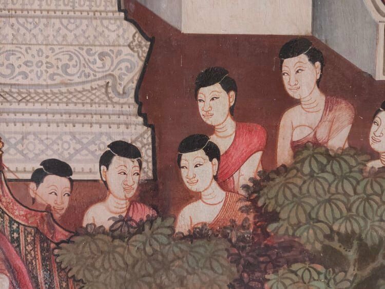จิตรกรรมฝาผนังภายในพระอุโบสถวัดอรุณราชวราราม เขียนขึ้นสมัยรัชกาลที่ 5