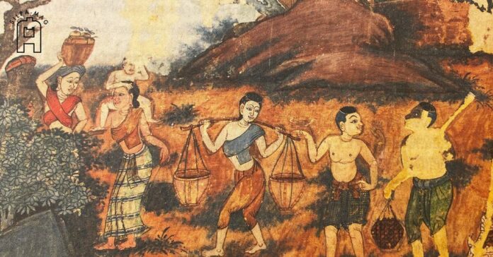 ภาพปก-จิตรกรรม ภาพ ชาวบ้าน จิตรกรรม วัดเขียน จังหวัดอ่างทอง