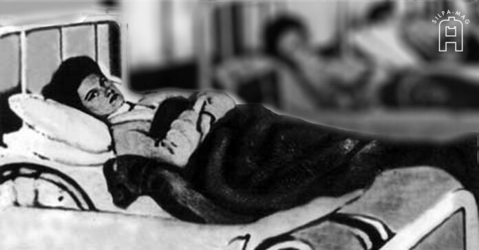 ไทฟอยด์ แมรี่ นอน บน เตียง ใน โรงพยาบาล