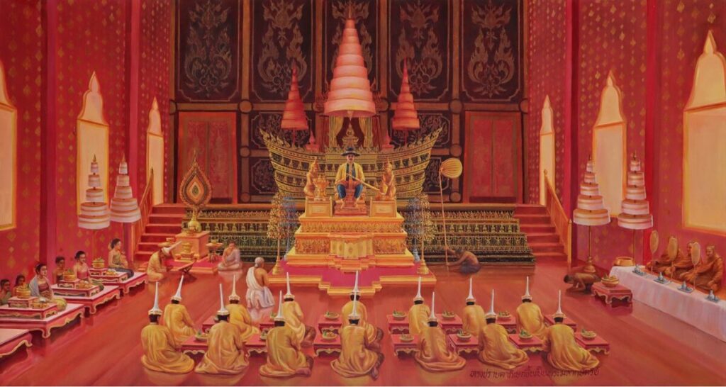 จิตรกรรม พระราชประวัติ ศาลสมเด็จพระเจ้าตากสินมหาราช วัดสมณโกฎฐาราม พระนครศรีอยุธยา