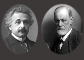(ซ้าย) อัลเบิร์ต ไอน์สไตน์ (ขวา) ซิกมันด์ ฟรอยด์