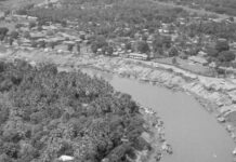 แม่น้ำน่าน บริเวณ จังหวัดพิษณุโลก ถ่าย ค.ศ. 1952-04 สองแคว เมืองสองแคว เมืองพิษณุโลก