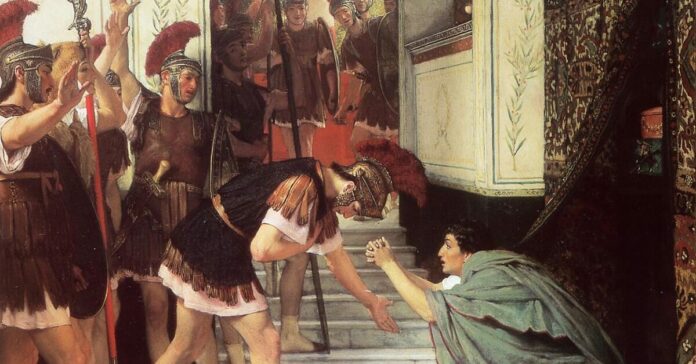 Proclaiming Claudius Emperor, by Lawrence Alma-Tadema