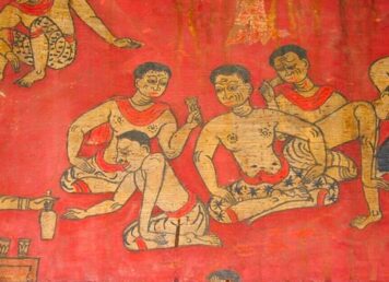 วัดโบสถ์มณีศรีบุญเรือง จิตรกรรมฝาผนัง สุรา
