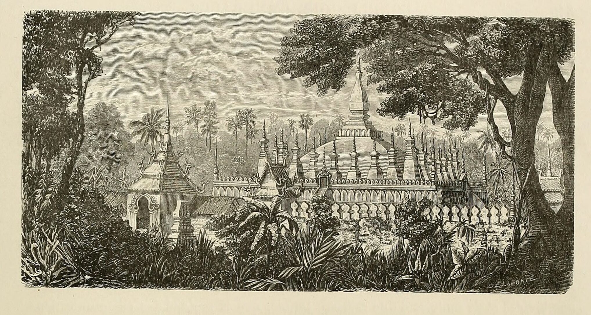ภาพลายเส้น วัดพระธาตุหลวงเวียงจันทน์ เวียงจันทน์