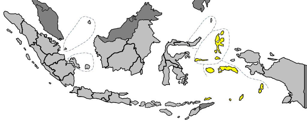 แผนที่ หมู่เกาะเครื่องเทศ หมู่เกาะ โมลุกกะ 