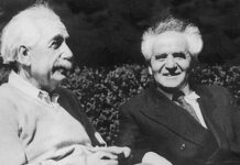 อัลเบิร์ต ไอน์สไตน์ และ เดวิด เบนกูเรียน นายกรัฐมนตรี คนแรก ของ อิสราเอล