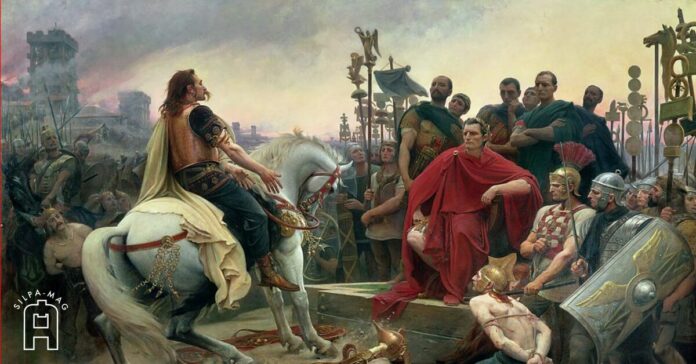 ภาพปก - Vercingetorix - Juleus Cesar (จูเลียส ซีซาร์) จูเลียส ซีซาร์ โรมัน เวอร์ซินเกโทริกซ์ กอล ทหาร กองทัพ ม้า ยอมจำนน