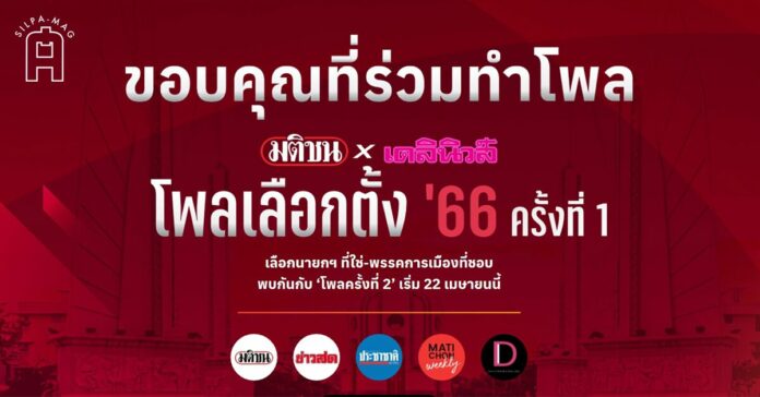 โปสเตอร์ โพลเลือกตั้ง เลือกตั้ง 66 มติชน