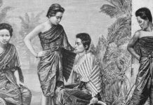 ภาพวาดสตรีไทย ราวทศวรรษ 1900 ประกอบเรื่อง การแต่งหน้าในอดีต