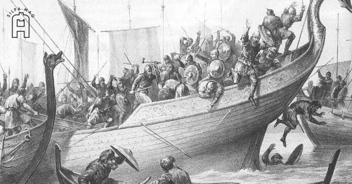 นักรบชาวไวกิ้ง วาดโดย Peter Nicolai Arbo นอร์มังดี ฝรั่งเศส