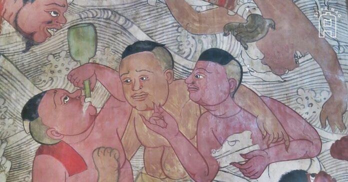 จิตรกรรม คน ดื่ม สุรา เหล้า