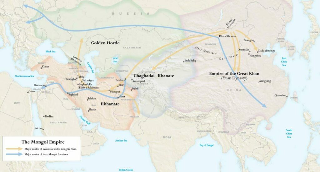 แผนที่ จักรวรรดิมองโกล มองโกล