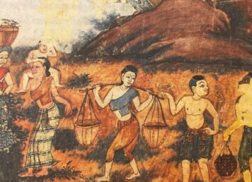 ภาพ ชาวบ้าน จิตรกรรม วัดเขียน จังหวัดอ่างทอง เฉ่ง เฉ่ง คำจีน