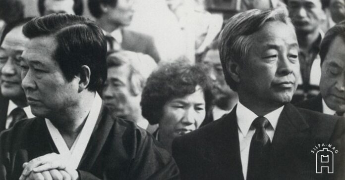 คิม ยอง-ซัม คิม แด-จุง หารือ การลงสมัคร เลือกตั้ง ประธานาธิบดี ปี 1987