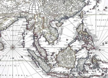 แผนที่โลก บริเวณอินเดีย เอเชียตะวันออกเฉียงใต้ อินโดนีเซีย