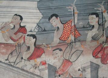 จิตรกรรมฝาผนังภายในพระอุโบสถวัดไชโยวรวิหาร จังหวัดอ่างทอง ประกอบ คำแสดงจำนวน