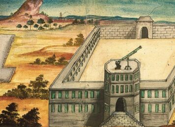 ภาพหอดูดาว วัดสันเปาโล เมืองลพบุรี สร้างขึ้นบริเวณพื้นที่พระราชทานจากสมเด็จพระนารายณ์มหาราช บาทหลวง เดอ ฟองเตอเนย์ ดาวหางฮัลเลย์
