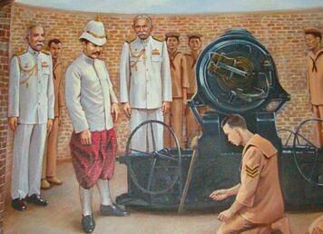 รัชกาลที่ 5 เสด็จพระราชดำเนิน ป้อมพระจุล ทอดพระเนตร ปืนเสือหมอบ