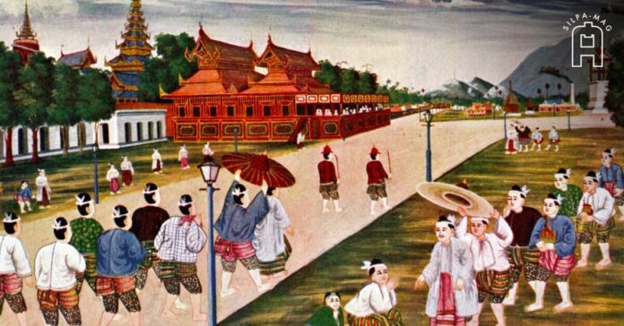 เจ้านาย ชนชั้นสูง ขุนนาง พม่า ที่ พระราชวังกรุงมัณฑะเลย์ มัณฑะเลย์