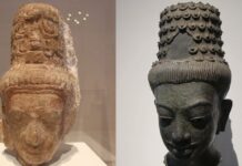 เศียร พระโพธิสัตว์เมตไตรยะ เขาถมอรัตน์ กับ เศียร พระโพธิสัตว์เมตไตรยะ บ้านโตนด ศรีเทพ เสมา ศรีทวารวดี ศรีจนาศะ