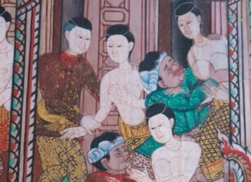 ชายหญิง จิตรกรรมฝาผนัง วัดคงคาราม จังหวัดราชบุรี