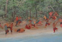 จิตรกรรมฝาผนัง วีรกรรม ขุนรองปลัดชู วาด โดย ปรีชา เถาทอง เรื่องราวของขุนรองปลัดชู