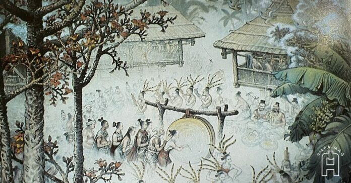ชาวจ้วง กลองสำริด กลองมโหระทึก เทศกาลบูชามะก่วย บูชา เทพฟ้าผ่า