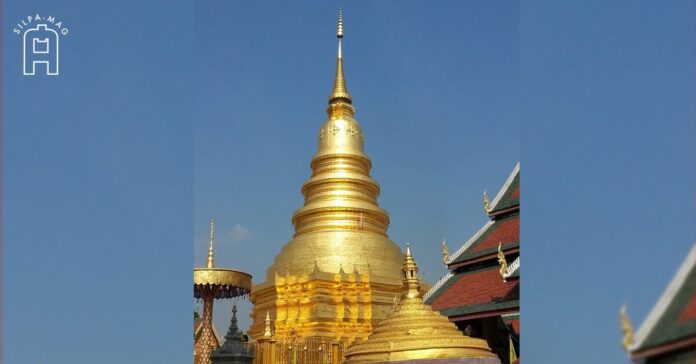 เจดีย์ทรงระฆังของล้านนา ที่ วัดพระธาตุหริภุญชัย วรมหาวิหาร จ. ลำพูน