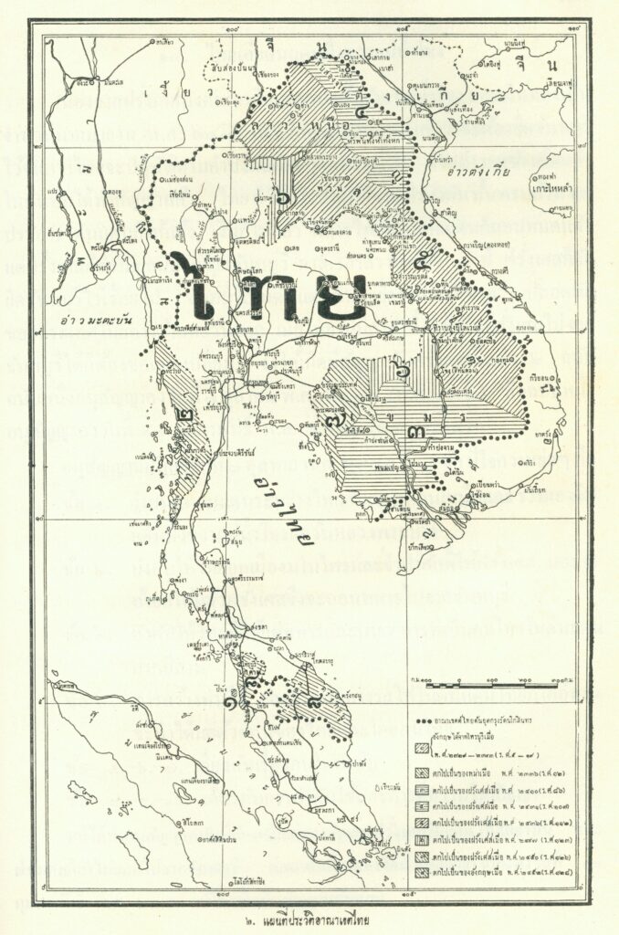 แผนที่ การสูญเสียดินแดน ของ ไทย
