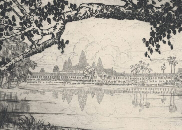 “สงครามศาสนา” ในแผ่นดินเขมร ส่วนหนึ่งของ “ยุคมืด” ในเอเชียตะวันออกเฉียงใต้ Angkor Wat ภาพเขียน นครวัด โดย Lucille Sinclair Douglass ประกอบเรื่อง สงครามศาสนา