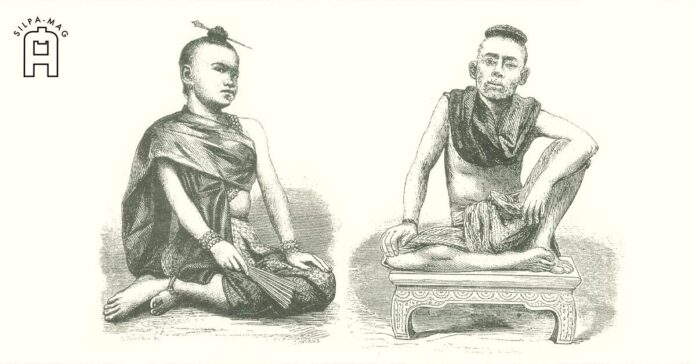 Cover photo loincloth ผ้าขาวม้า หญิงไทย หนังสือเล่าเรื่องกรุงสยาม คนไทย ไทย ไท คนไท คำ ผ้าขาวม้า