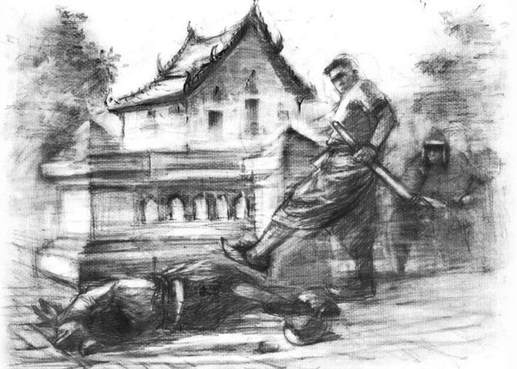 ภาพวาด ลายเส้น พระปีย์ ราชบุตรบุญธรรมสมเด็จพระนารายณ์ เหยื่อรัฐประหาร