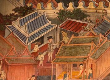 โอสถศาลา หมอบรัดเลย์ จิตรกรรมฝาผนัง พระวิหารน้อย วัดกัลยาณมิตร ประกอบเรื่อง ไข้ทรพิษ (ฝีดาษ)