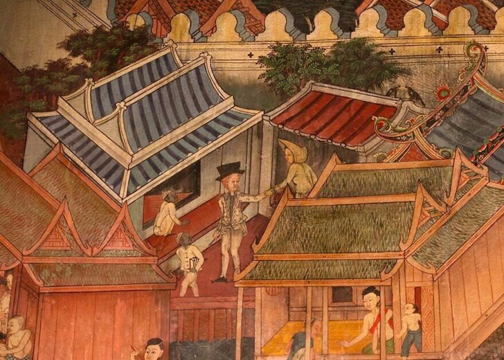 โอสถศาลา หมอบรัดเลย์ จิตรกรรมฝาผนัง พระวิหารน้อย วัดกัลยาณมิตร ประกอบเรื่อง ไข้ทรพิษ (ฝีดาษ)