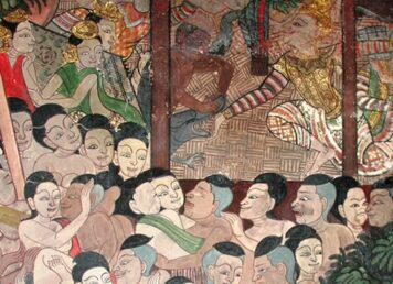จิตรกรรมฝาผนัง วัดทองธรรมชาติ โรงรับจ้างทำชำเราบุรุษ