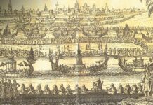 ภาพลายเส้น เรือ สมัย อยุธยา กระบวนพยุหยาตราทางชลมารค กาพย์เห่เรือ เจ้าฟ้ากุ้ง