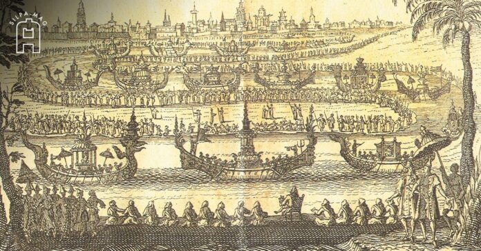 Cover photo ภาพลายเส้น เรือ สมัย อยุธยา กระบวนพยุหยาตราทางชลมารค กาพย์เห่เรือ เจ้าฟ้ากุ้ง