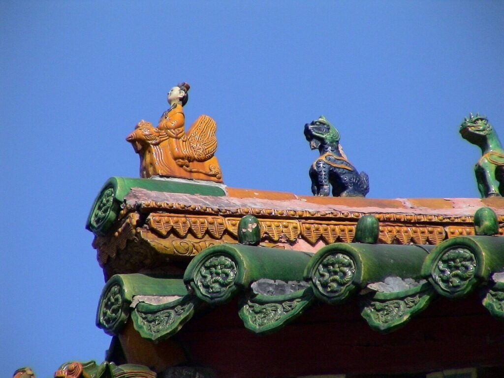 หลังคา สัตว์ ในตำนาน พระราชวัง เมือง เสิ่นหยาง