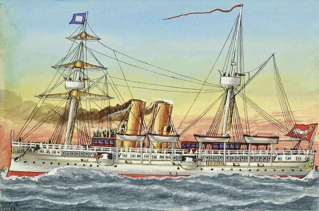 ภาพวาด เรือพระที่นั่งมหาจักรี